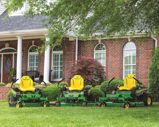  John Deere mowers outside on the lawn