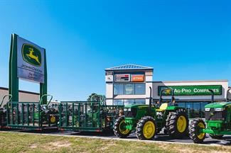 The Atlanta, Georgia, Ag-Pro location (formerly Fayette Tractor) is shown with John Deere products.