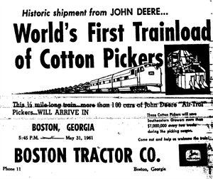 Newspaper image announcing the establishment of Boston Implement Company.
