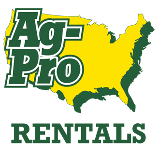 A John Deere green & yellow logo for Ag-Pro Rentals.
