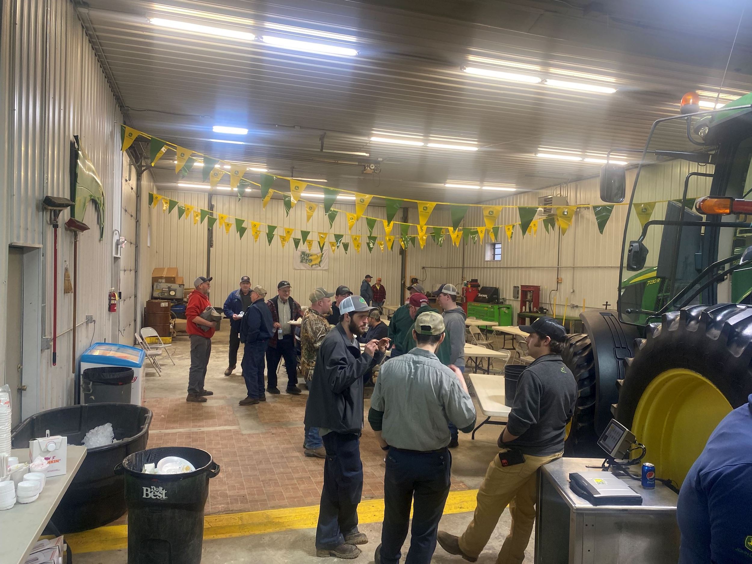 Customers socialize at Ag-Pro's Ohio Spring Clinics.