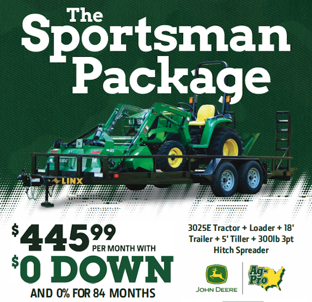3025E Tractor Sportsman package