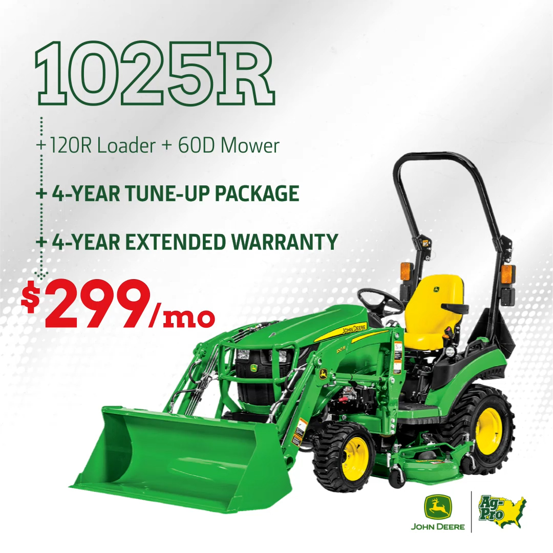 1025R + Loader + Mower