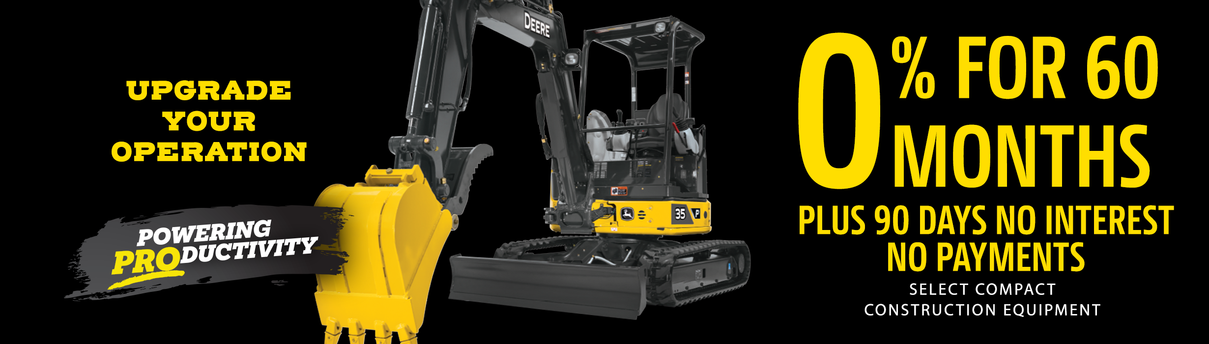 Compact Construction Equipment 0% for 60 Months